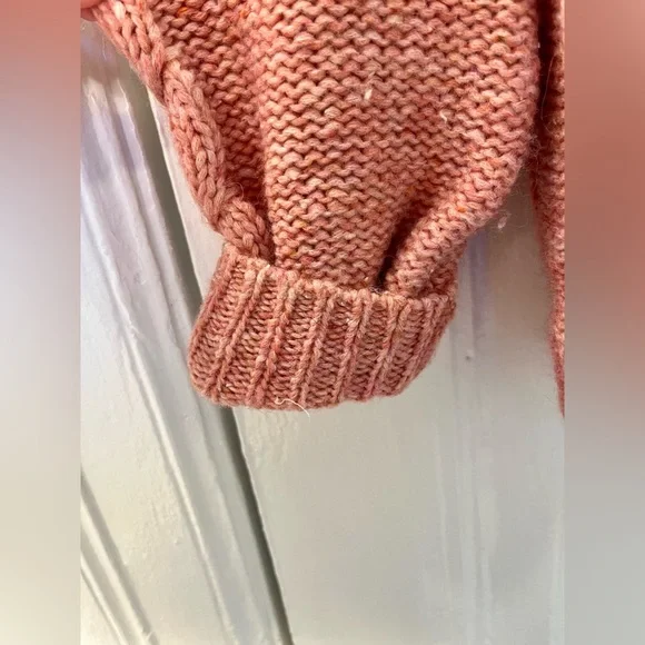 Madewell Pink Bubble Sleeve Cable Knit Cardigan XS - Picture 7 of 11